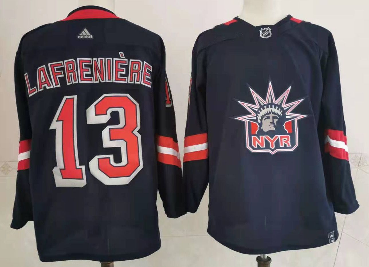 Men New York Rangers 13 Lafreniere Navy Authentic Stitched 2020 Adidias NHL Jersey